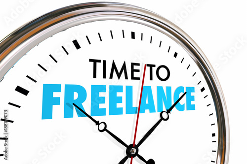 Time to Freelance Clock Earn Money Income Jobs 3d Illustration