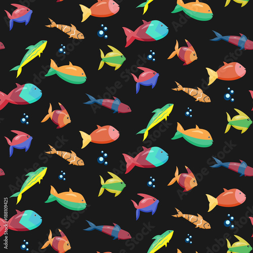 Colored Fish neverending pattern