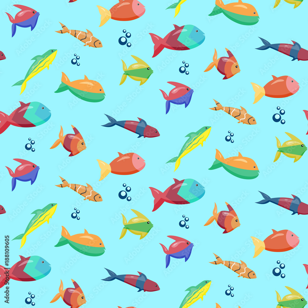 Colored Fish neverending pattern