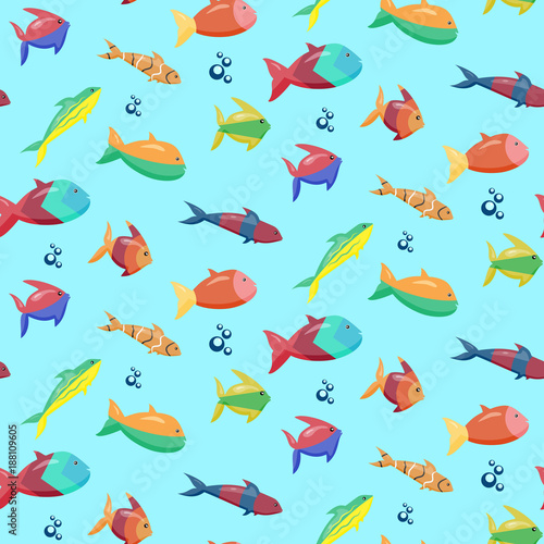 Colored Fish neverending pattern