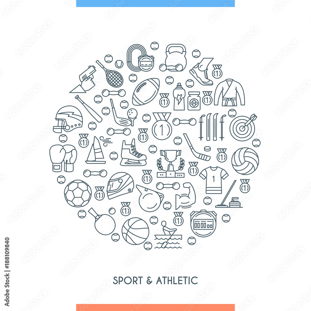 sports and athletics line concept