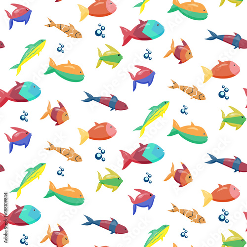 Colored Fish neverending pattern