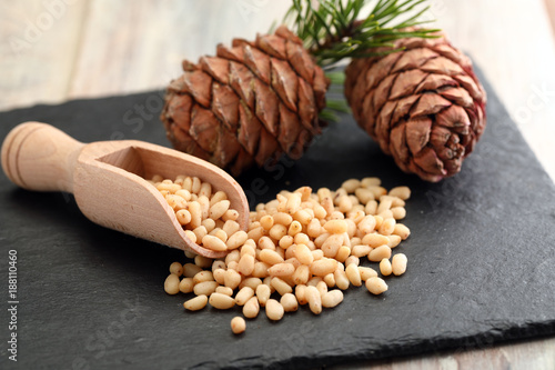Pine nuts and pine cones