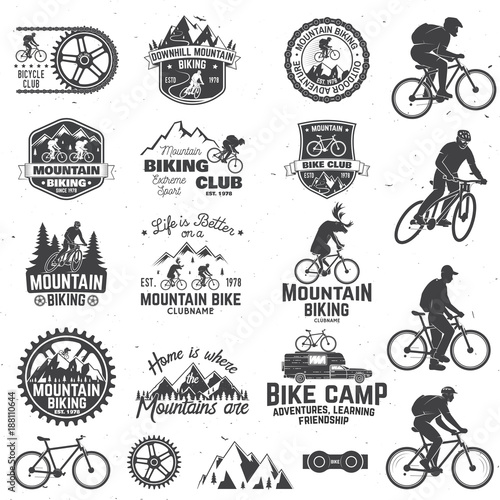 Mountain biking collection. Vector illustration.