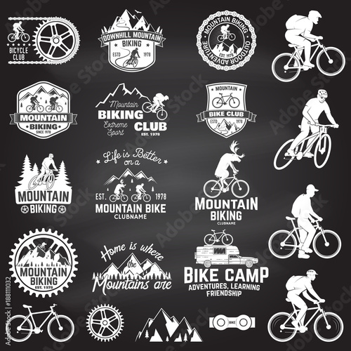 Mountain biking collection. Vector illustration.