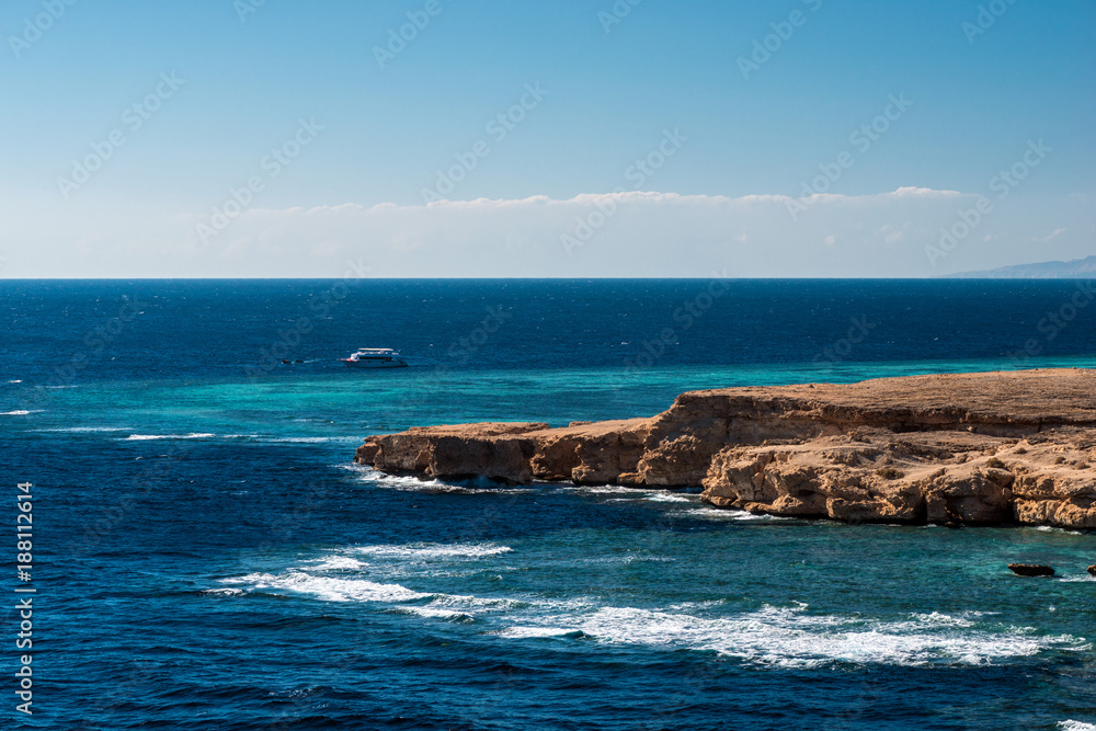 Rocky coast and the Red Sea in the Ras Muhammad National Park
