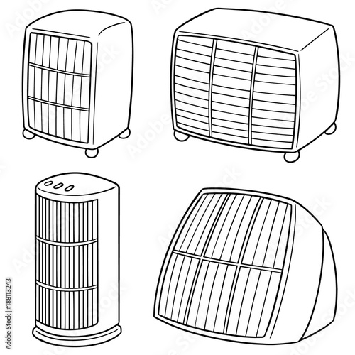 vector set of heater