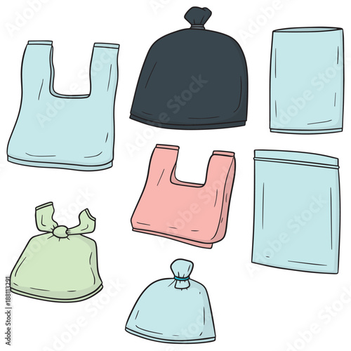 vector set of plastic bag