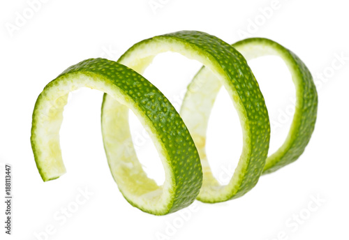Lime skin isolated on white background