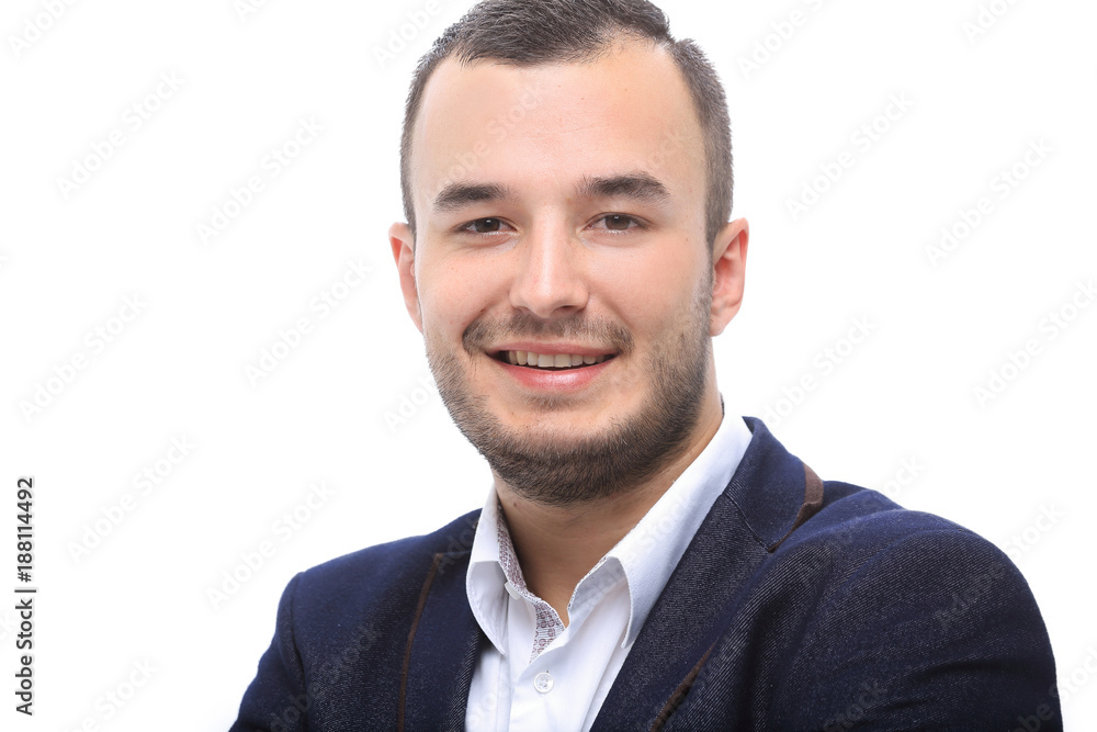 closeup face of a confident business person. closeup face of a confident business person.