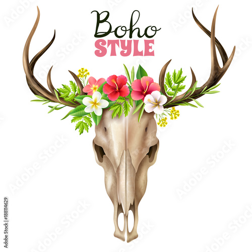 Boho Skull Illustration