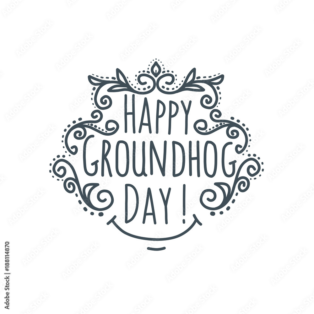 Groundhog Day.Vector illustration.