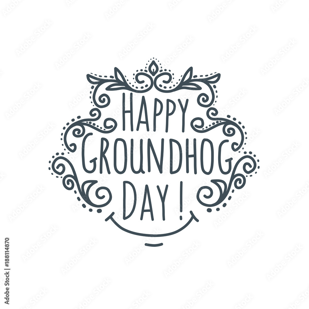 Groundhog Day.Vector illustration. Groundhog Day.Vector illustration.