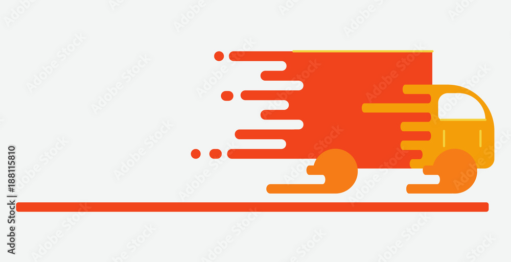 Orange truck icon, car. Mail transport. vector, Orange truck icon, car. Mail transport. vector,