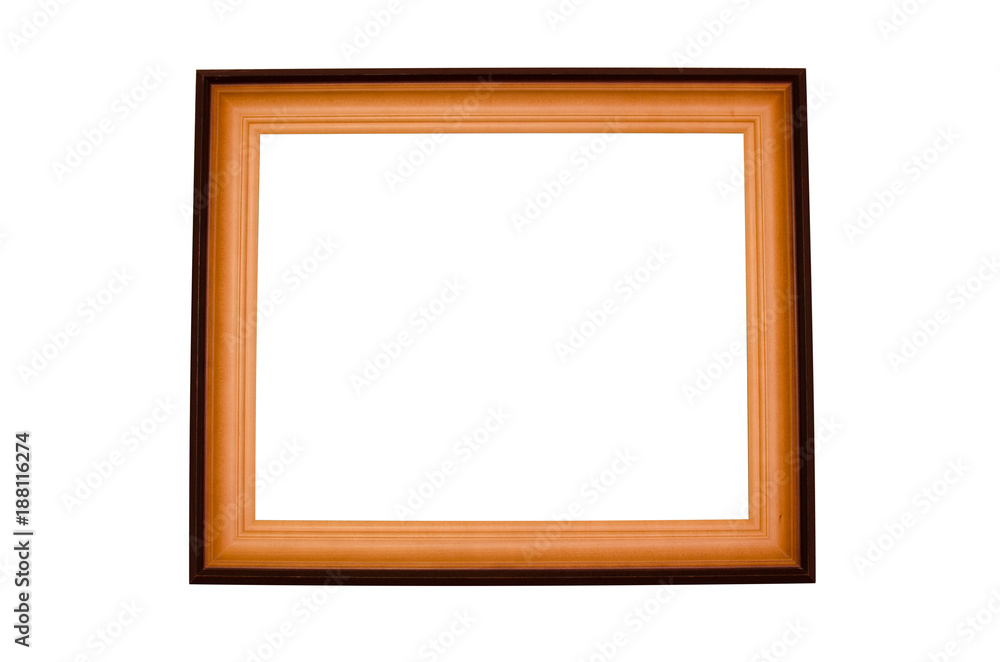 Wooden photo frame isolated on white background. Wooden photo frame isolated on white background.