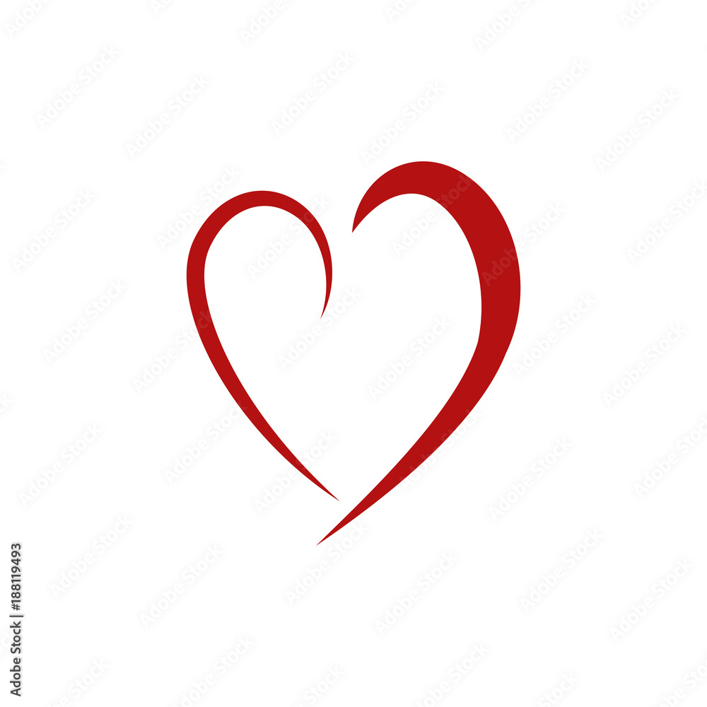 Heart ribbon isolated Heart ribbon isolated