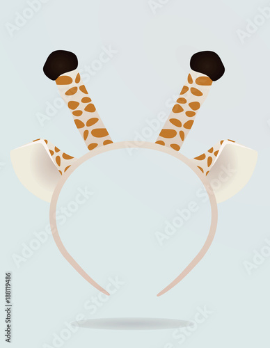 Giraffe head band mask. vector illustration