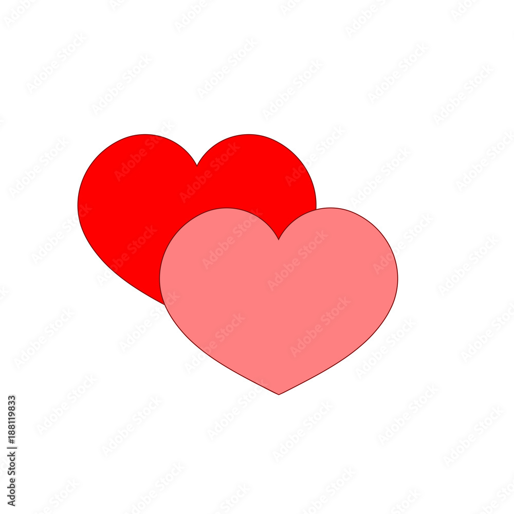 Heart two color sign on white background Heart two color sign on white background