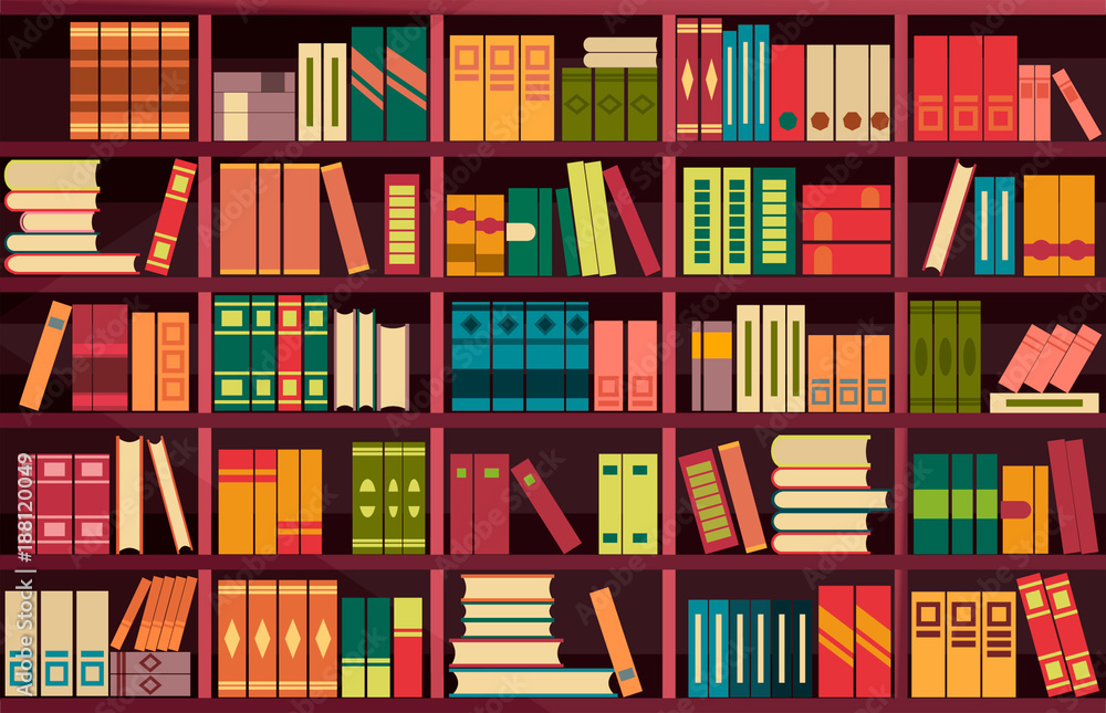 Naklejka premium seamless pattern bookshelves