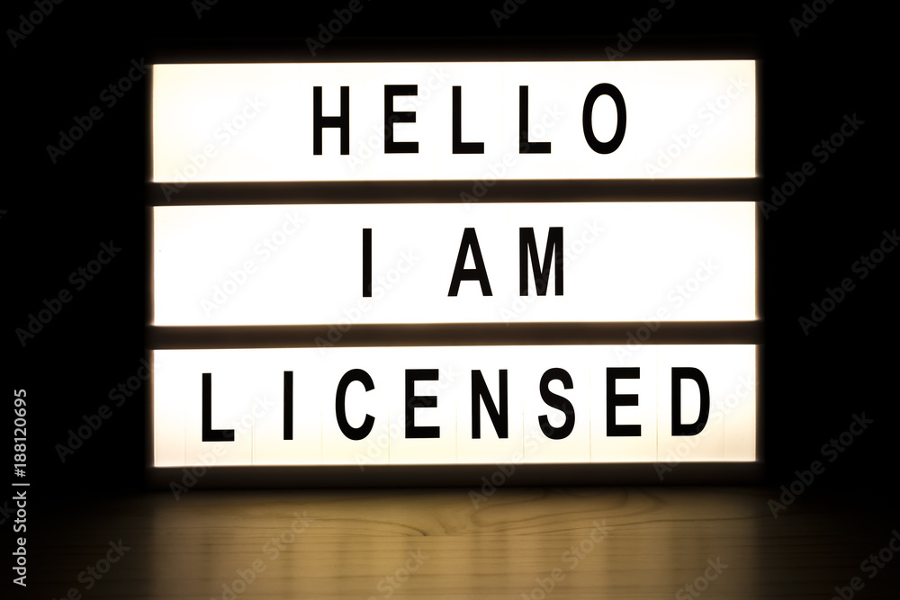 Hello I am licensed light box sign board Hello I am licensed light box sign board