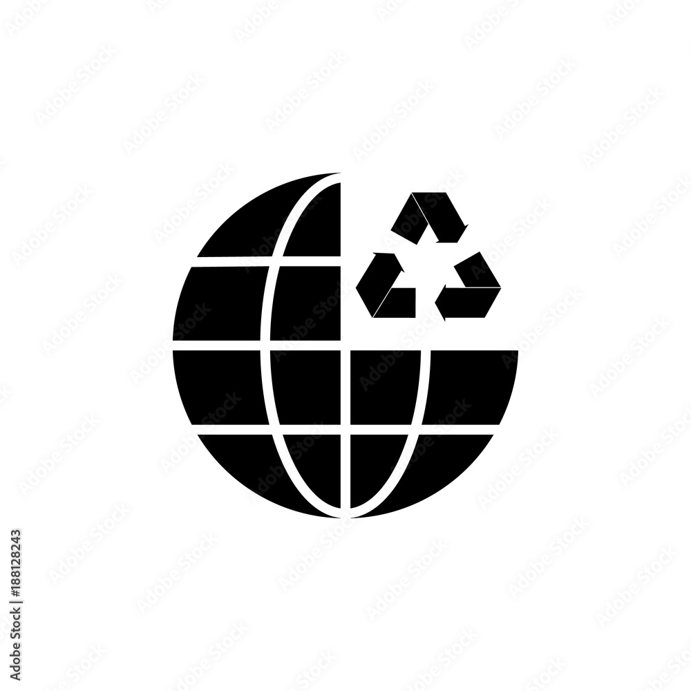 a sign of a clean globe icon. Elements garbage icon. Premium quality graphic design icon. Baby Signs, outline symbols collection icon for websites, web design, mobile app