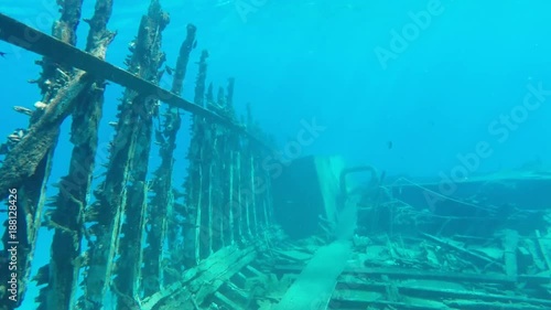 Old wrecked ship sunken in the Red Sea