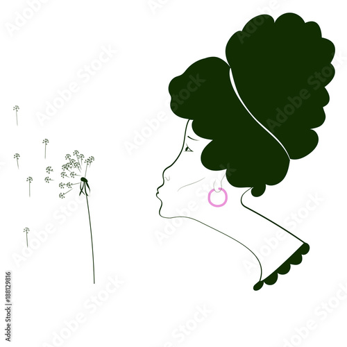 Fototapeta Naklejka Na Ścianę i Meble -  hairstyles, dandelion, lady