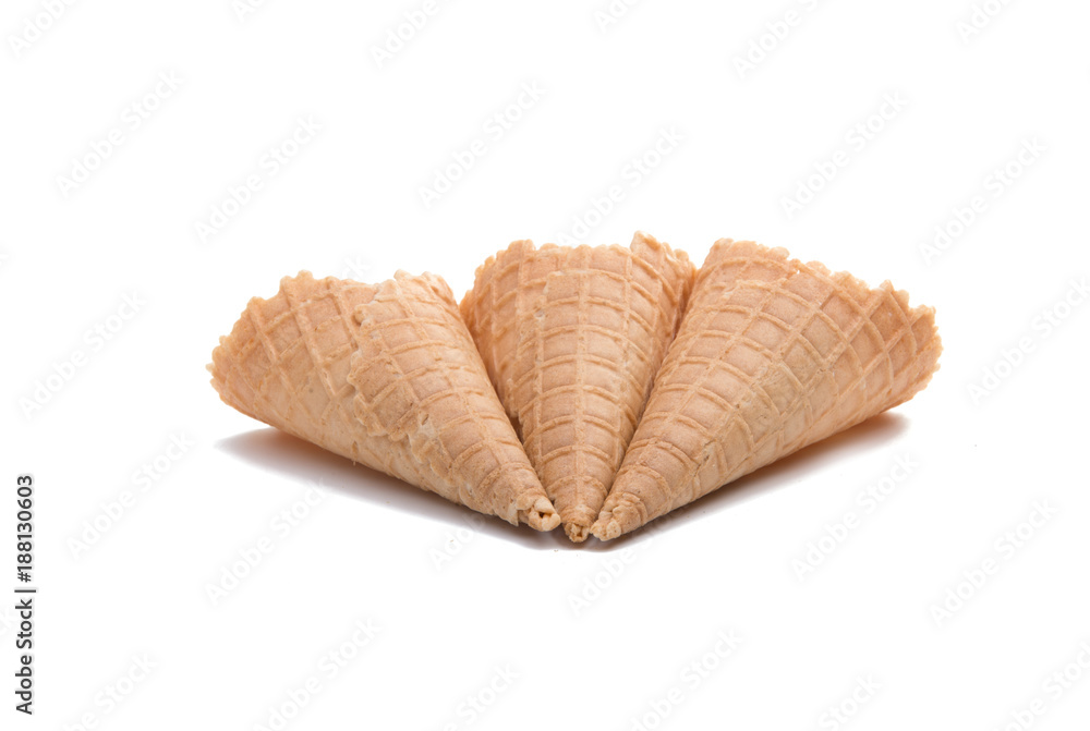 waffle cone isolted on the white. waffle for ice cream waffle cone isolted on the white. waffle for ice cream