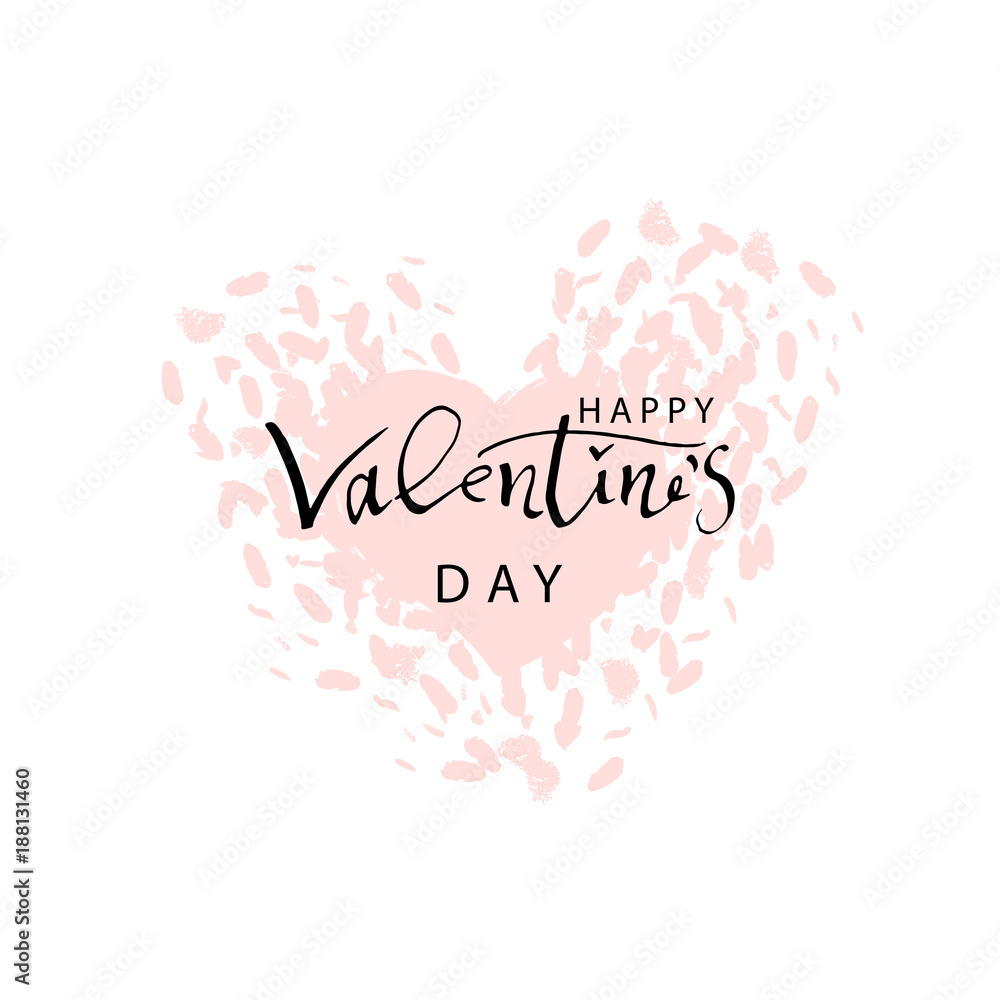 Abstract Calligraphy Hand Drawn Happy Valentine s Day Background. Trendy vector illustration of Saint Valentine s day Abstract Calligraphy Hand Drawn Happy Valentine s Day Background. Trendy vector illustration of Saint Valentine s day