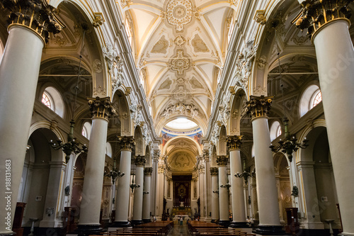 Baroque interior of the Saint John the Baptist church.