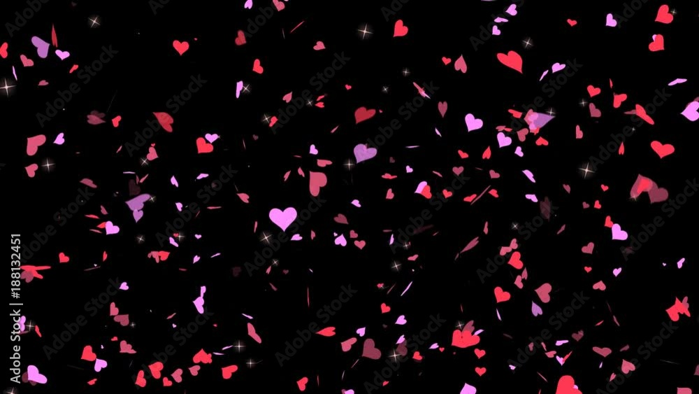 Valentines Day Hearts Falling. Transparent Looped video. Alpha channel Valentines Day Hearts Falling. Transparent Looped video. Alpha channel