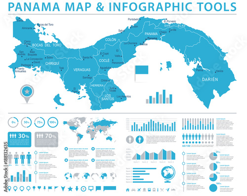 Panama Map - Info Graphic Vector Illustration