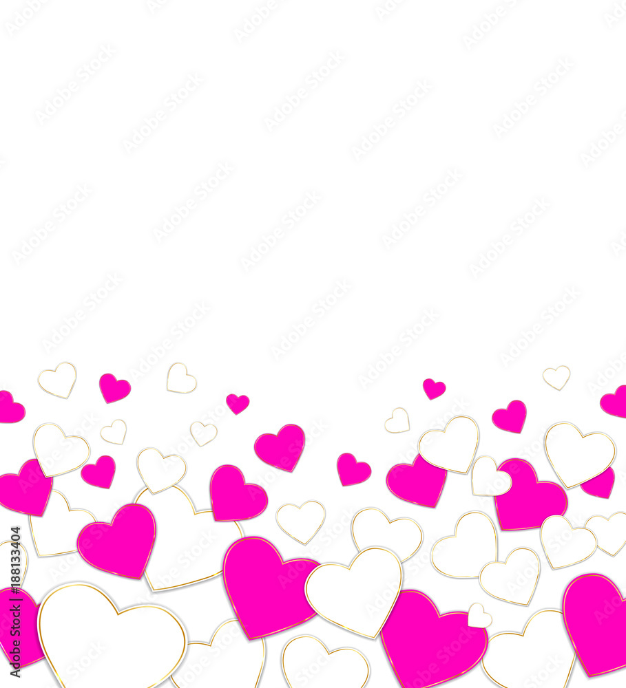 Happy valentines day background with hearts. Vector illustration.