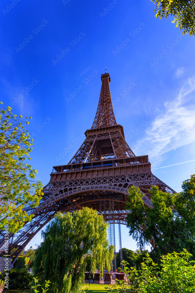 Gorgeous view of Eiffel Tower with dramatic sky Gorgeous view of Eiffel Tower with dramatic sky