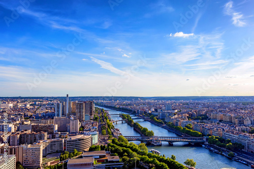 Scenic panorama of Paris from Eiffel's tower photo
