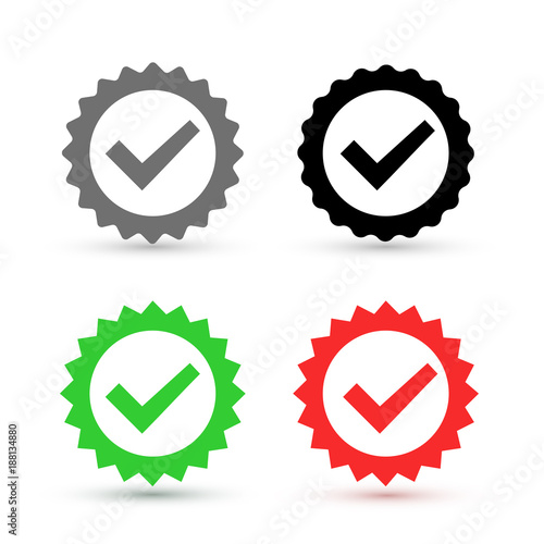 Set of icon quality guarantee. Vector illustration. Isolated on white background