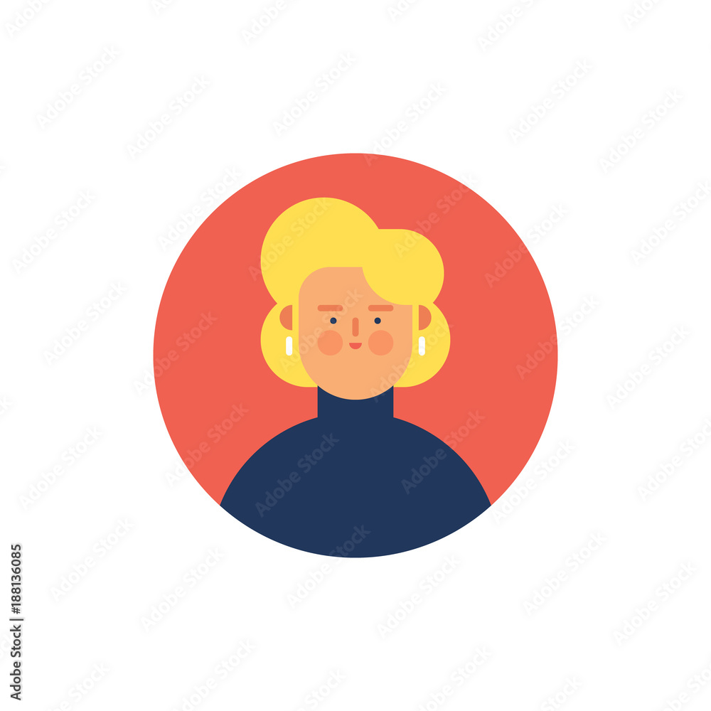Woman icon. Modern flat style vector illustration.