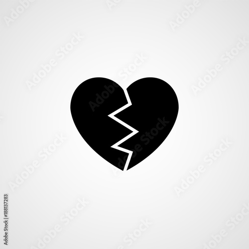 Broken heart. Vector icon