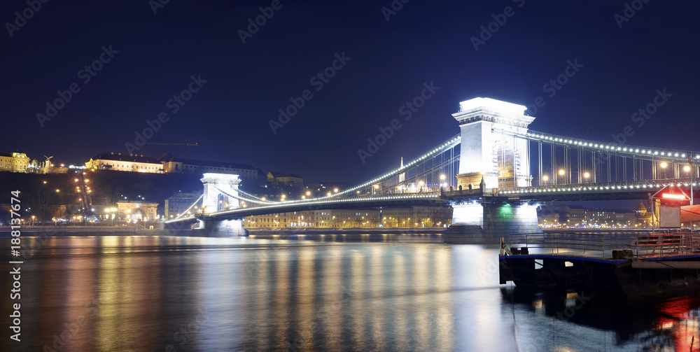 Budapest River Danube nightscape
