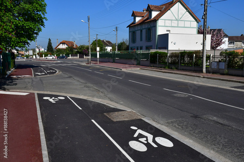 Verneuil sur Seine; France - april 9 2017 : bicycle lane photo