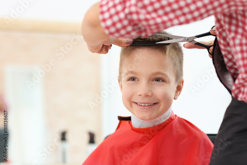 Female hairdresser working ...