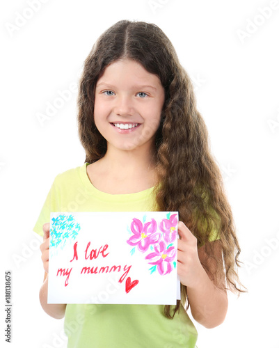 Cute little girl with greet...