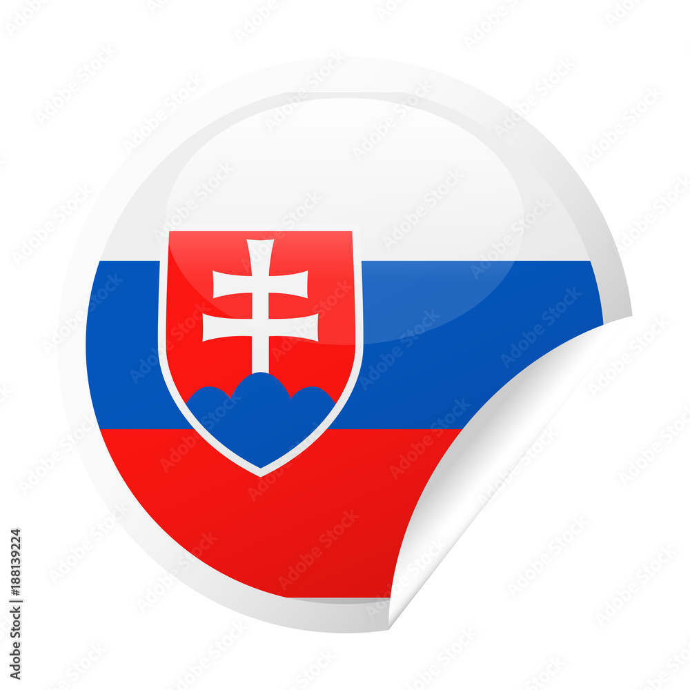 Fototapeta premium Slovakia Flag Vector Round Corner Paper Icon