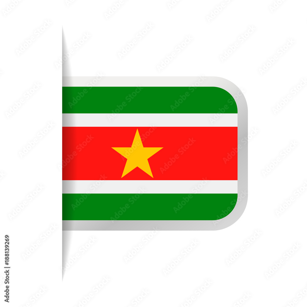 Suriname Flag Vector Bookmark Icon Suriname Flag Vector Bookmark Icon