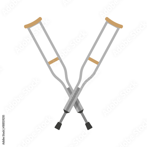 Valokuvatapetti Crutches. Vector illustration.