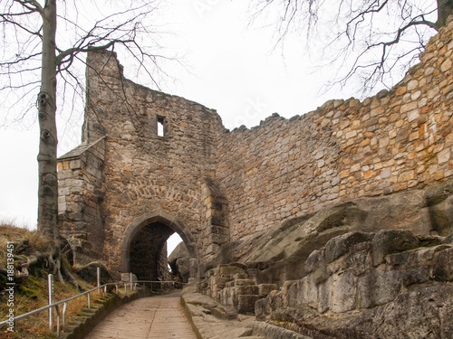 Gate to Oybin castle built in trirdteen century in Germany