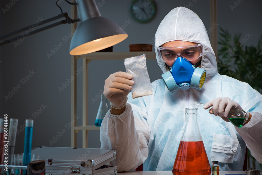 crime scene investigator in lab