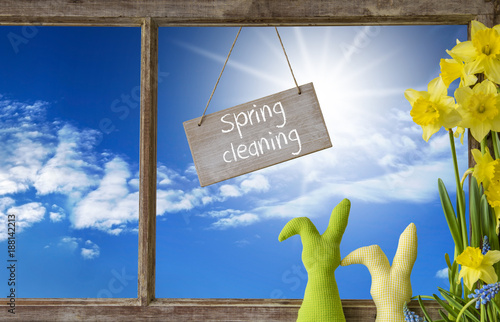 Window, Blue Sky, Spring Cleaning