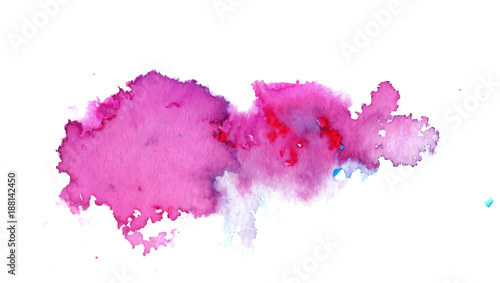 Colorful abstract watercolor texture stain with splashes and spatters. Modern creative watercolor background for trendy design.