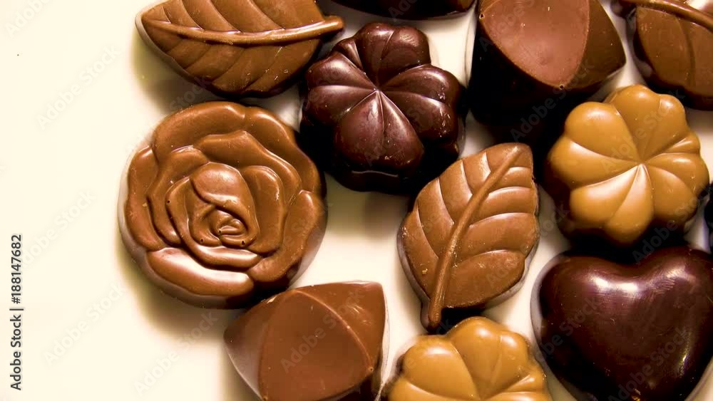 Chocolate on plate shot from above Chocolate on plate shot from above